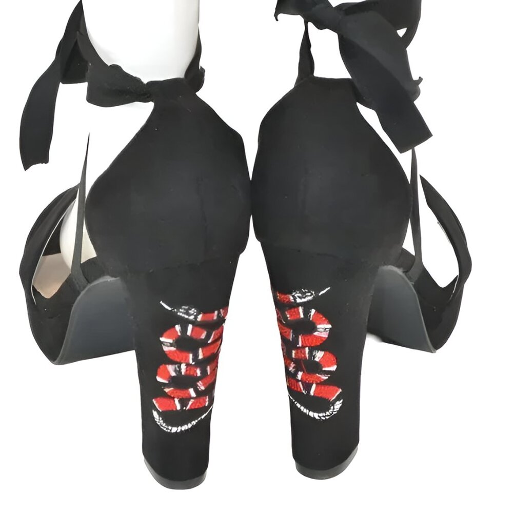 Black Red Python Snake Goth Femme Mod Drag Strapp… - image 1